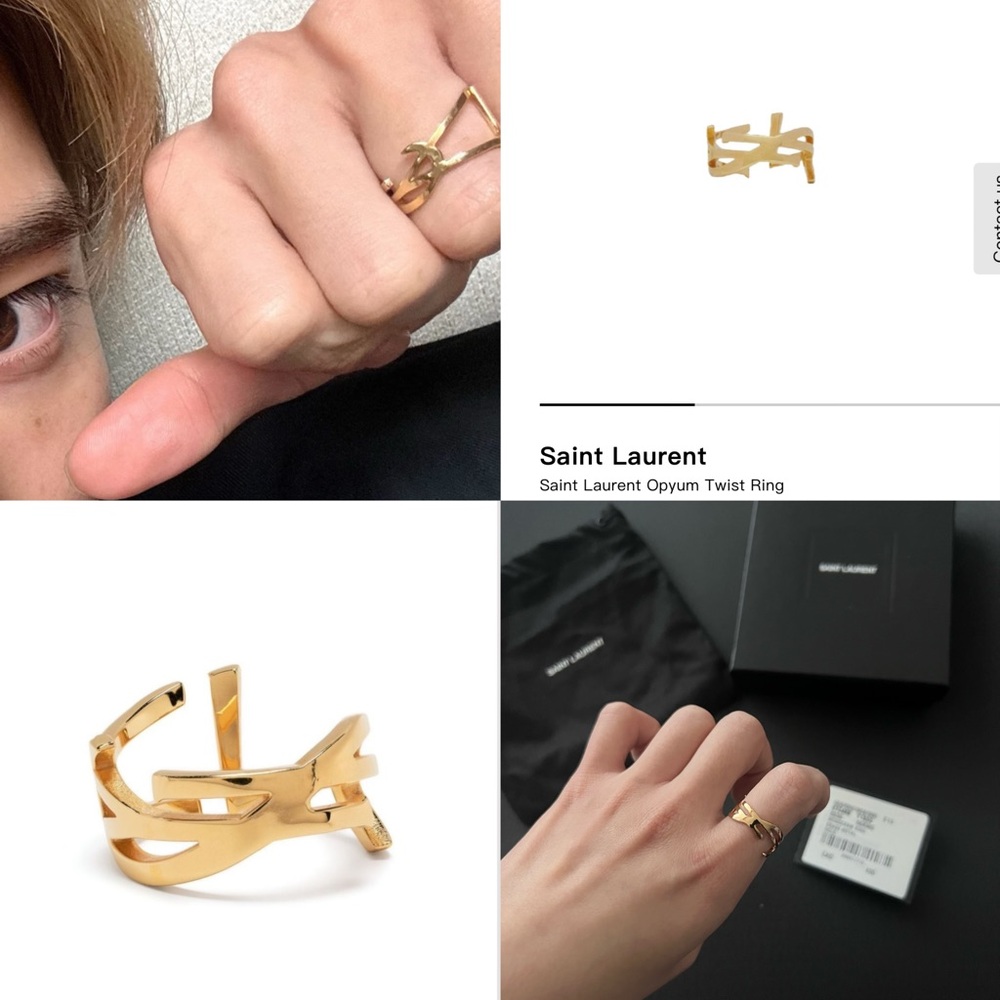 Brand New Saint Laurent Brass Twisted Opened Opyum Ring